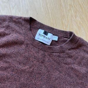 Rust/reddish orange & black layerable sweater (Topman, men’s medium)